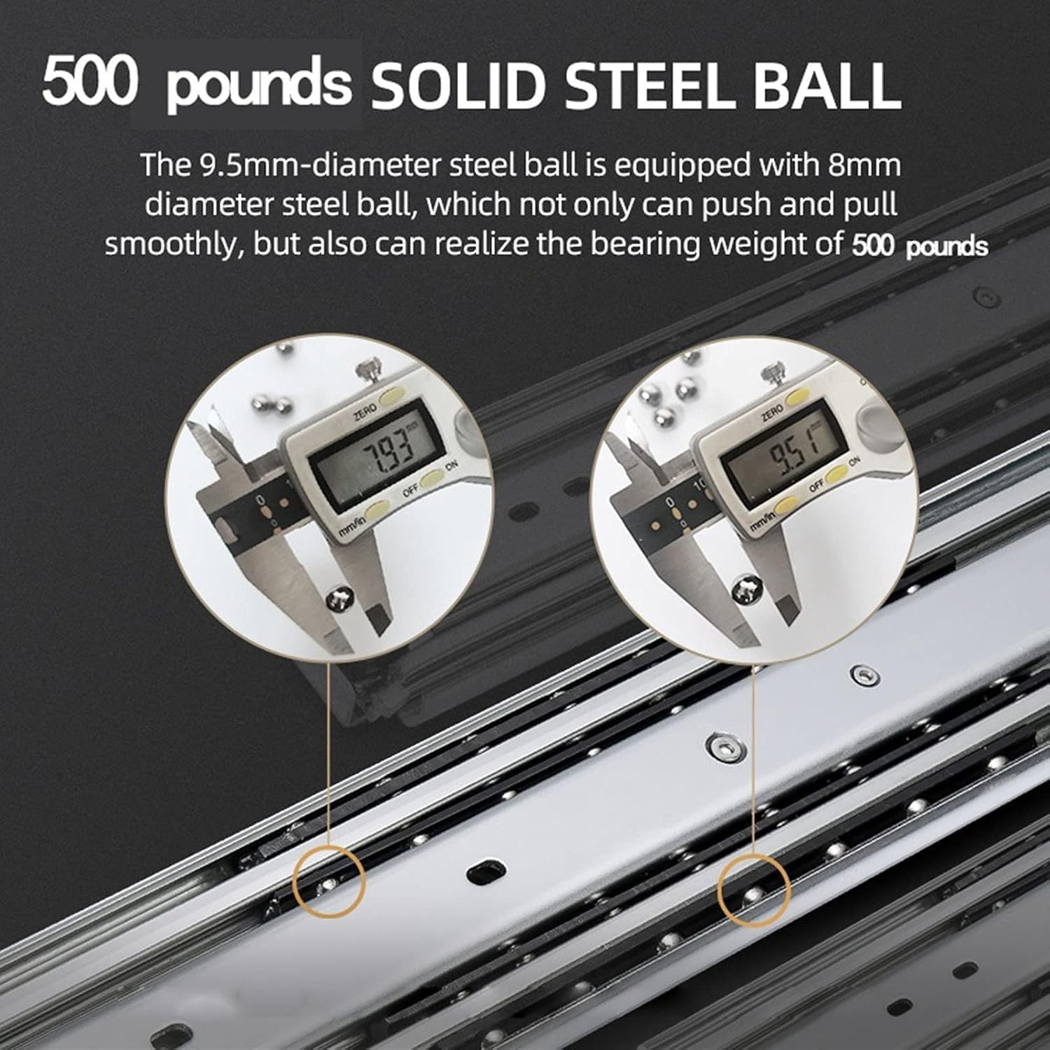 Drawer Slide Rail， Drawer Slides,1 Pair Heavy Duty Slide Rail with Lock,3-Fold Full Extension Ball Industrial Bearing Rails(40 INCH)