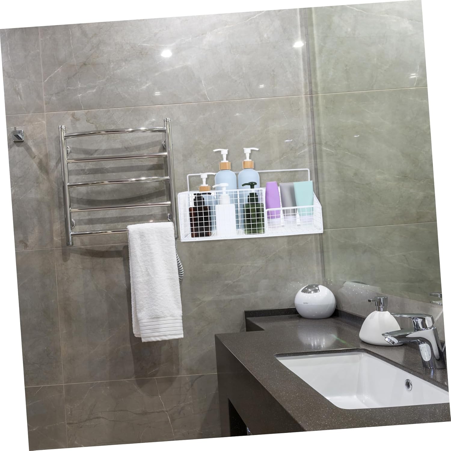 Cabilock 1set Hanging Kitchen Storage Baskets Multi-function Wall Organizer for Bathroom Kitchen Wire Design Easy Installation Strong Load-bearing Capacity Space-saving