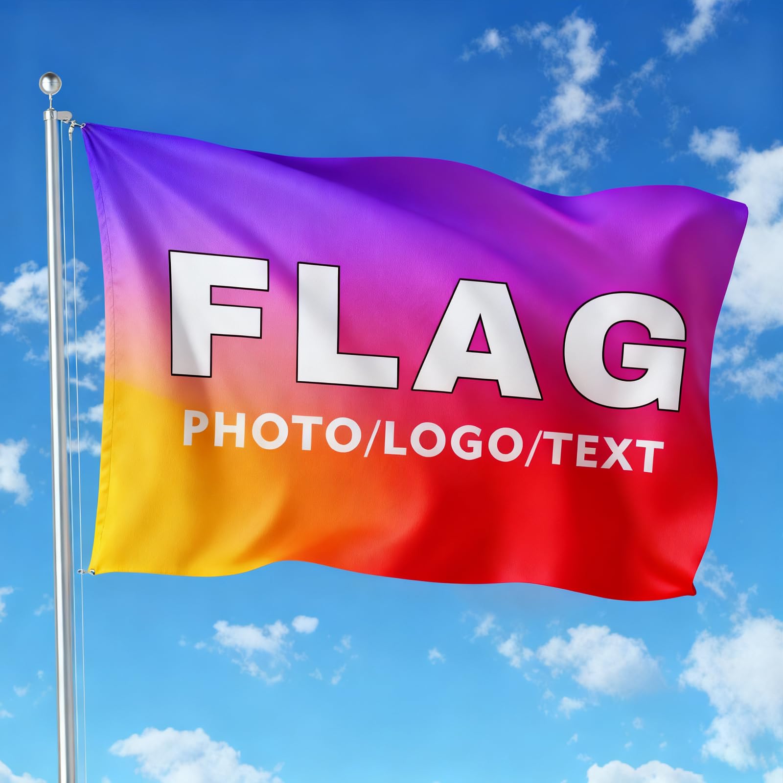 Jumaple Custom Flag Personalised Flags With Photo Banners And Signs Personalised Custom Garden Flag With Face Photo/Logo/Text 5 x 3ft Suitable for Bedrooms Outdoor Concerts Clubs (A2- FLAG)