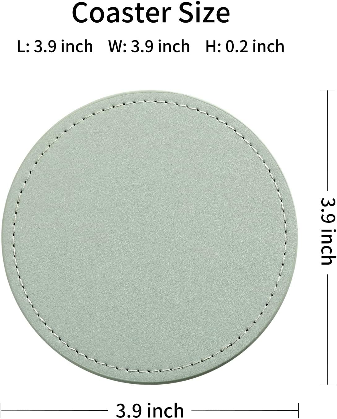 CASEGRACE Drink Coasters with Metal Holder Stand Set of 6, PU Leather Absorbent Coasters with Cork Base Table Coaster Set Decorative Coffee Cup Coasters Housewarming Gift for Home Decor - Image 2