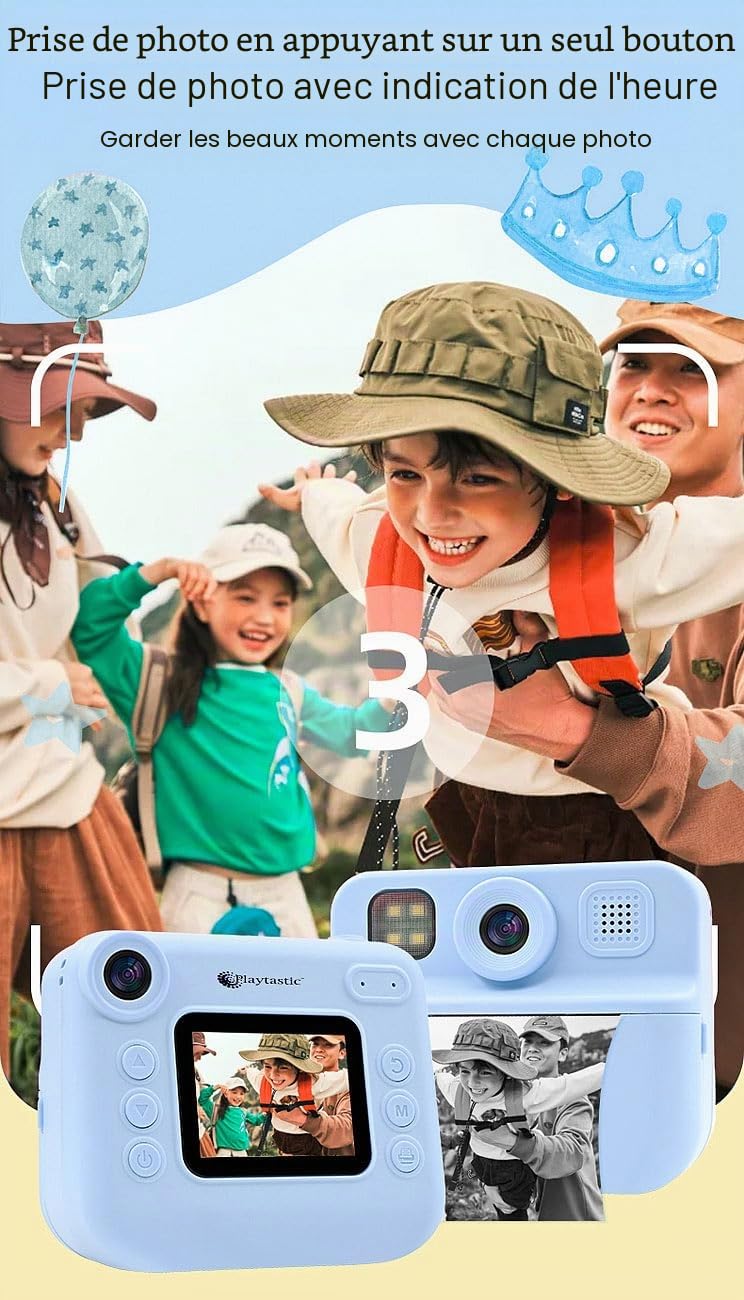 Appareil photo instantané pour enfant DV-50.kids - coloris bleu [Playtastic]