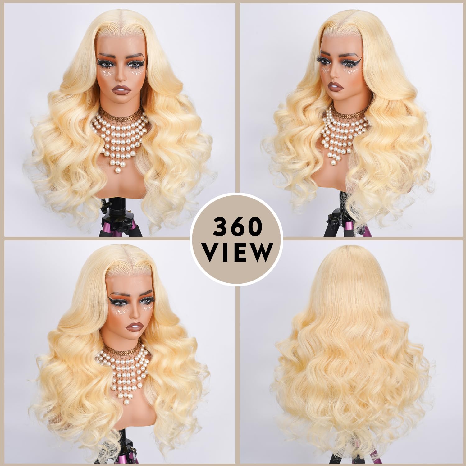 30 Inch 613 13x6 Lace Front Wig Human Hair 200 Density Blonde Wig Human Hair Body Wave Lace Front Wigs Human Hair Pre Plucked 613 HD Lace Frontal Wig 13x6 Blonde Wigs For Women Natural Hairline