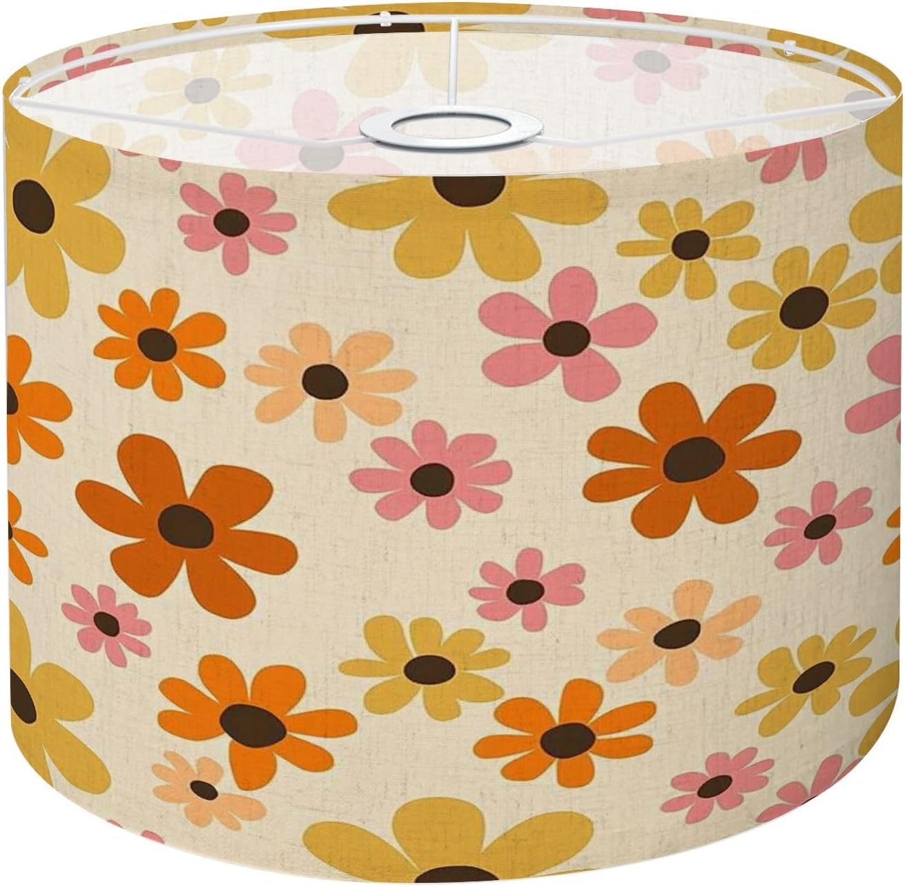 Drum Lamp Shade beautiful flower floral retro seamless repeat pattern This is vintage Lampshade for Floor Lamps Table Lamps Pendant Light 8.9"x11" Linen Lampshades Replacement Large Lamp Shade