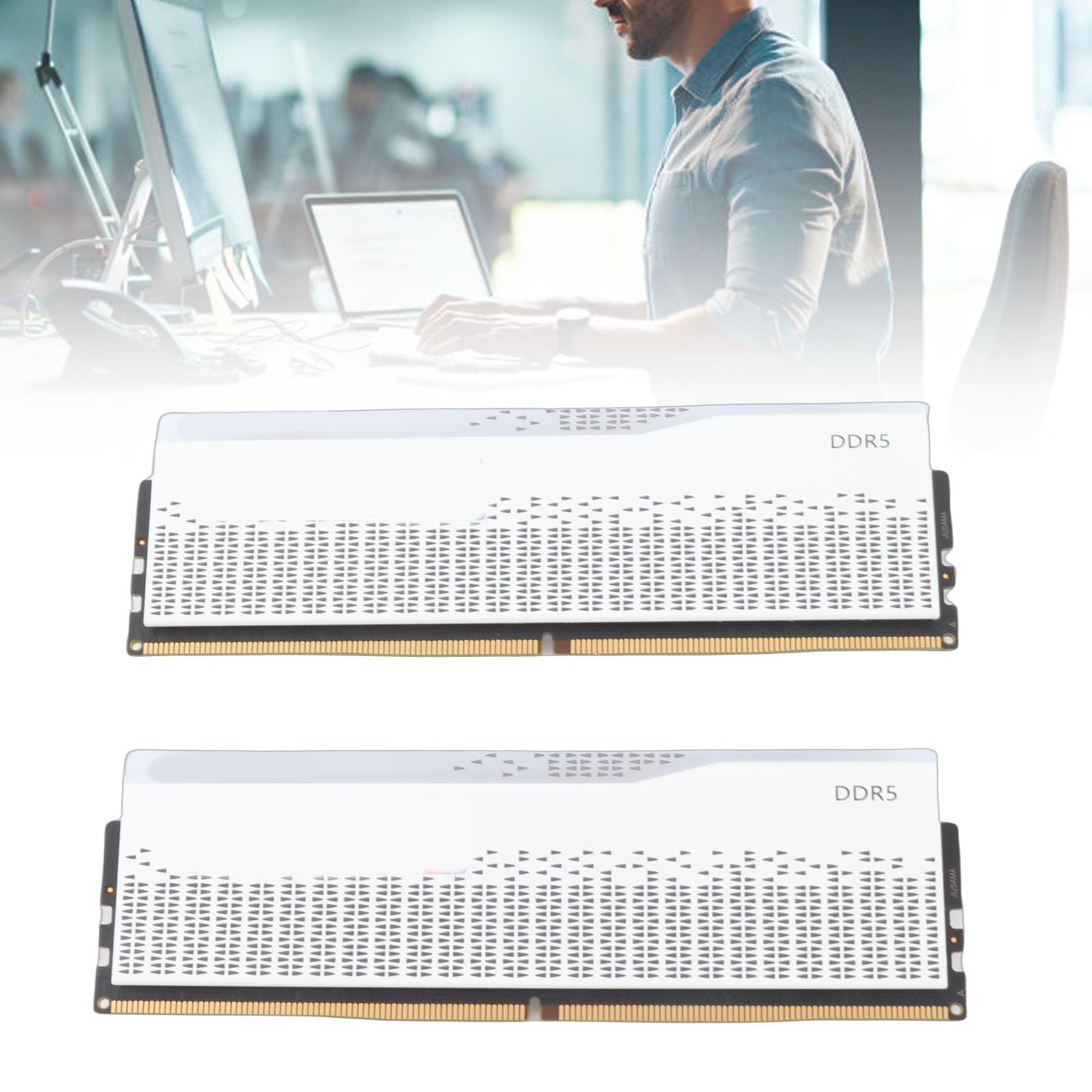 Pamięć RAM DDR5, Zestaw 32 GB, 2 X 16 GB Pamięci do Gier 6400 MHz CL38 RGB, z metalową obudową z Chipem ECC PMIC, do Komputera Stacjonarnego XMP 3.0 Expo