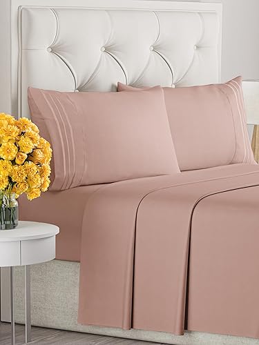 Juego de sábanas de tamaño King, transpirables y refrescantes, sábanas de lujo para hotel, extra suaves, bolsillos profundos, fácil ajuste, juego de Juego de sábanas de tamaño King, transpirables y refrescantes, sábanas de lujo para hotel, extra suaves, bolsillos profundos, fácil ajuste, juego de