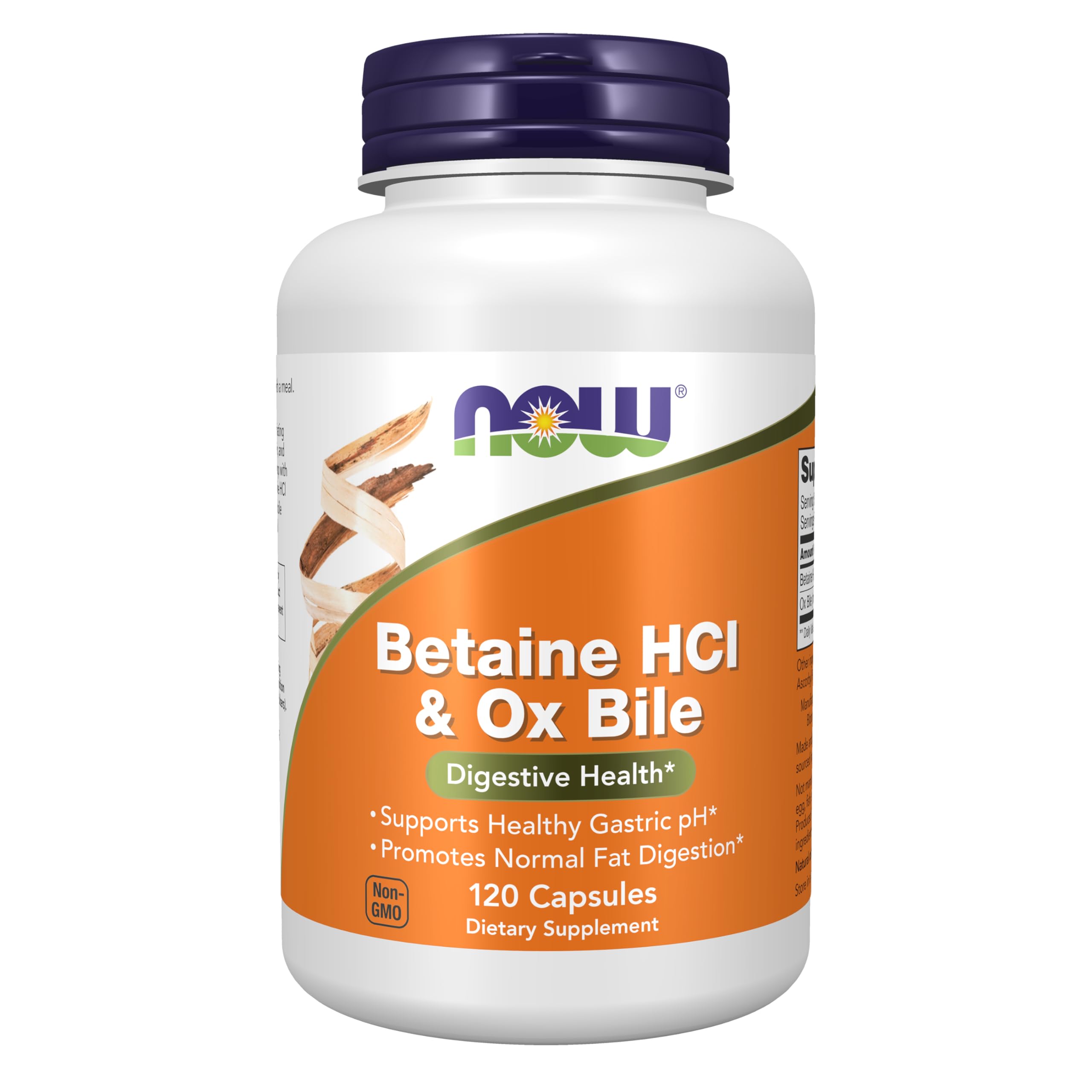 Now Supplements, Betaine HCl & Ox Bile, 1,500 mg Betaine HCl, 120 Capsules