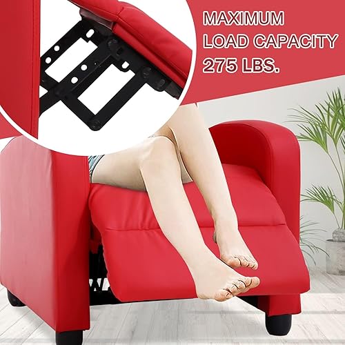 Miniatura 41 de Sillas reclinables para sala de estar, sofá reclinable de masaje para cine en casa con respaldo acolchado de piel sintética, sillón reclinable de