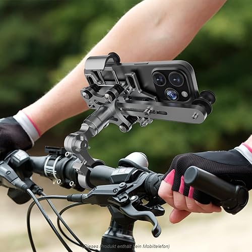 Miniatura 8 de EFEALL Soporte de teléfono para motocicleta, soporte de teléfono celular de aleación de aluminio con cojín suave y clip de metal ajustable,