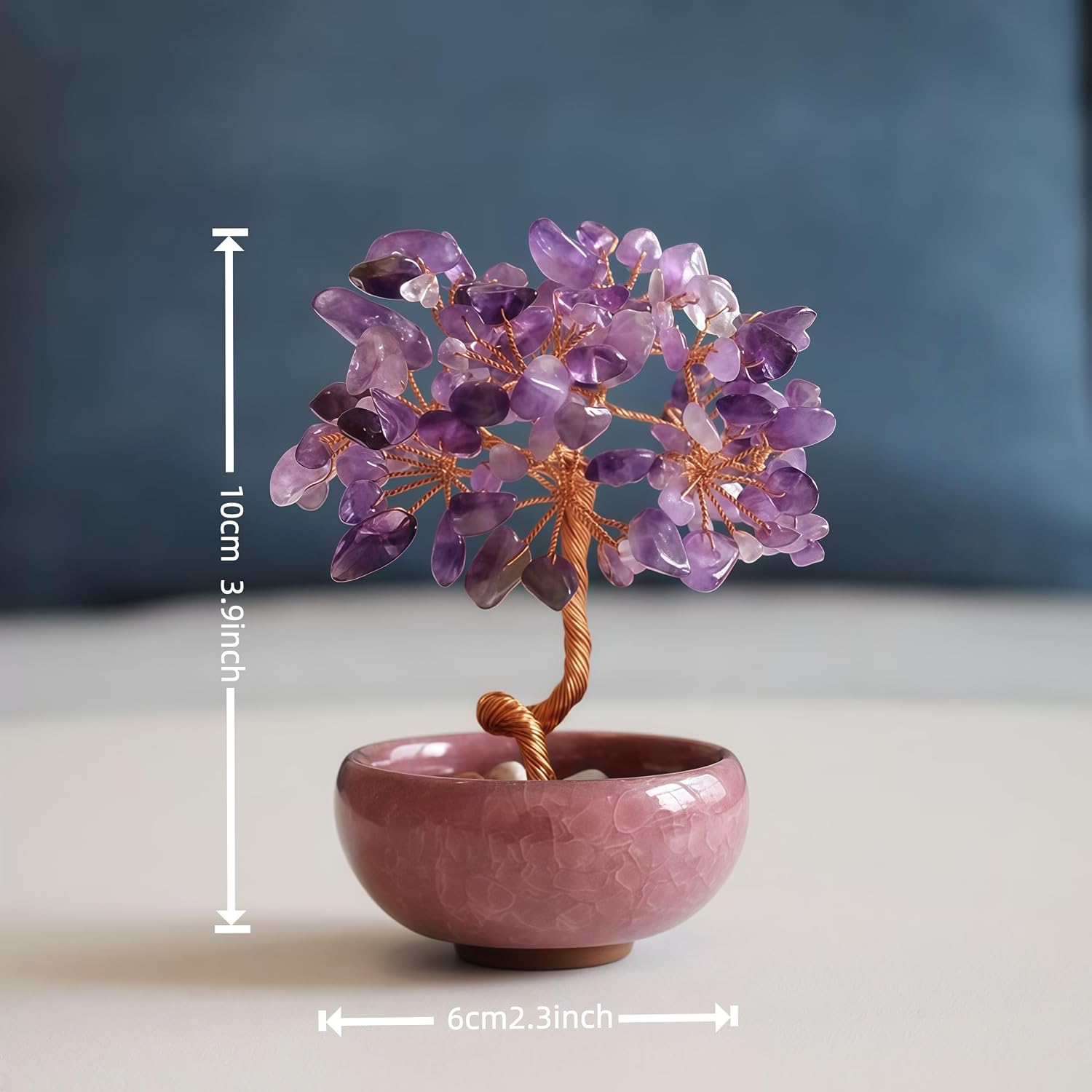 Amethyst Crystal Tree of Life Decor, Purple Gem Tree for Crystal Healing Amethyst Crystal Trees Decor, Handcrafted Gem Tree of Life for Home Decor (Amethyst) image 3