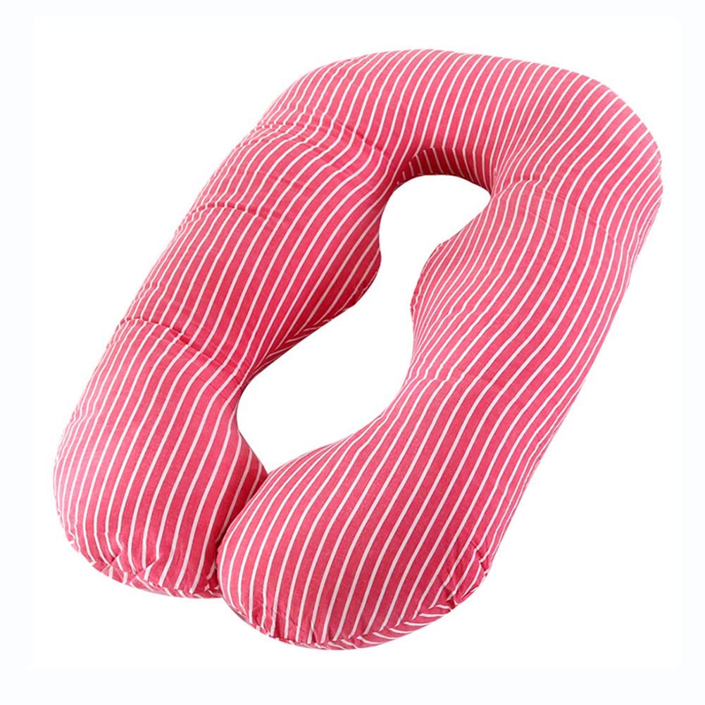 Almohada De Embarazo Forma De U Almohada De Lactancia Almohada De Maternidad Multifuncional con Soporte para Todo El Cuerpo,Rojo3,140x75cm