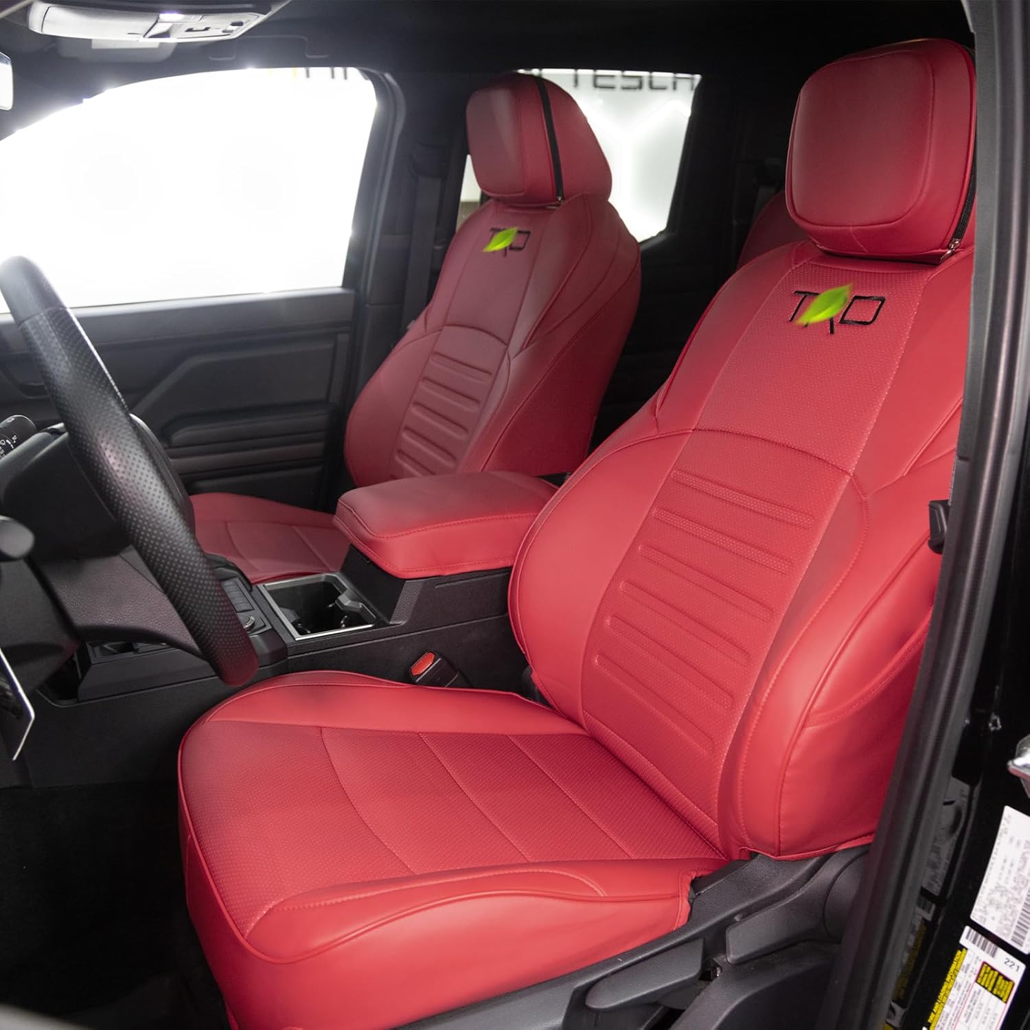 Lexland Seat Covers for Tacoma 2024-2026 Full Set Seat Covers for SR, SR5, TRD PreRunner, TRD Sport, TRD Off-Road, Limited Nappa Leather Seat Protector for Tacoma 2024+ Letters Style Airbag Compatible