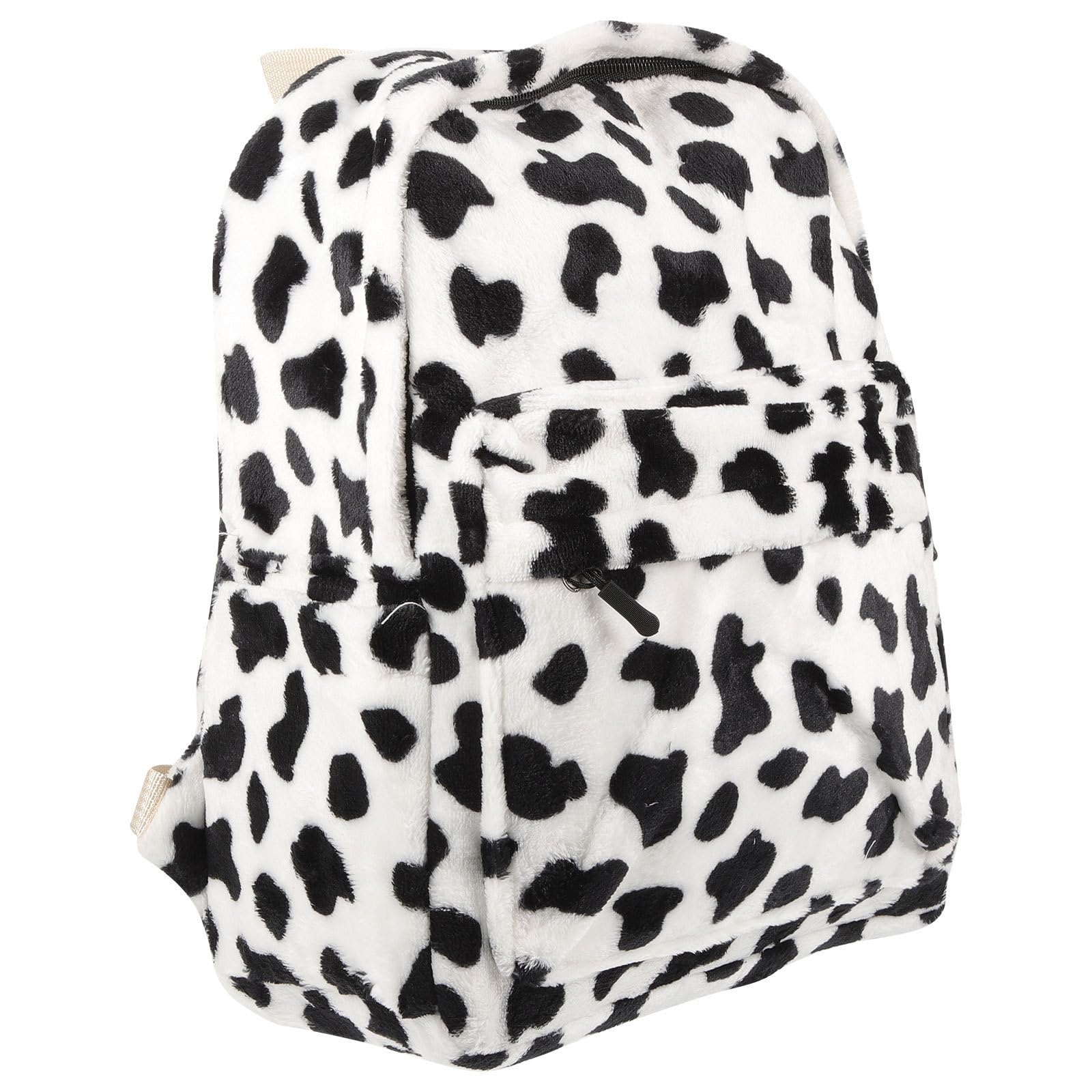 Mochila escolar de felpa suave: diseño adorable de vaca para enamorar