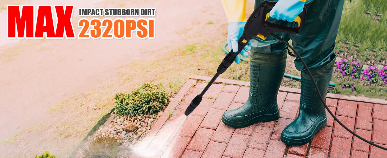 YUET Kit Pistolet et Lance pour Karcher K2 K3 K4 K5 K6 K7 2320 PSI | Nettoyeur Haute Pression avec Connecteur Rapide, Buse de Pulvérisation Réglable