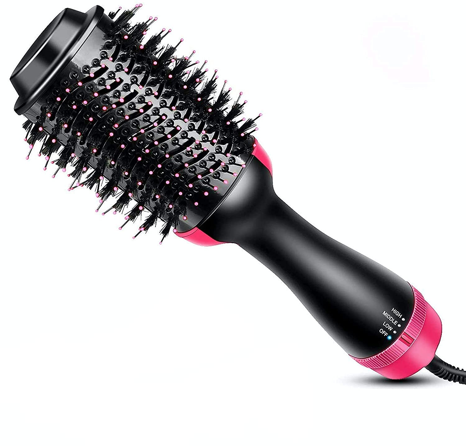 Veentus Premium One Step Hair Dryer And Volumizer, Hot Air Brush, 4 In1 Styling Brush Styler, Negative Ion Hair Straightener Curler Brush For All Hairstyle(Black), 1000 Watts