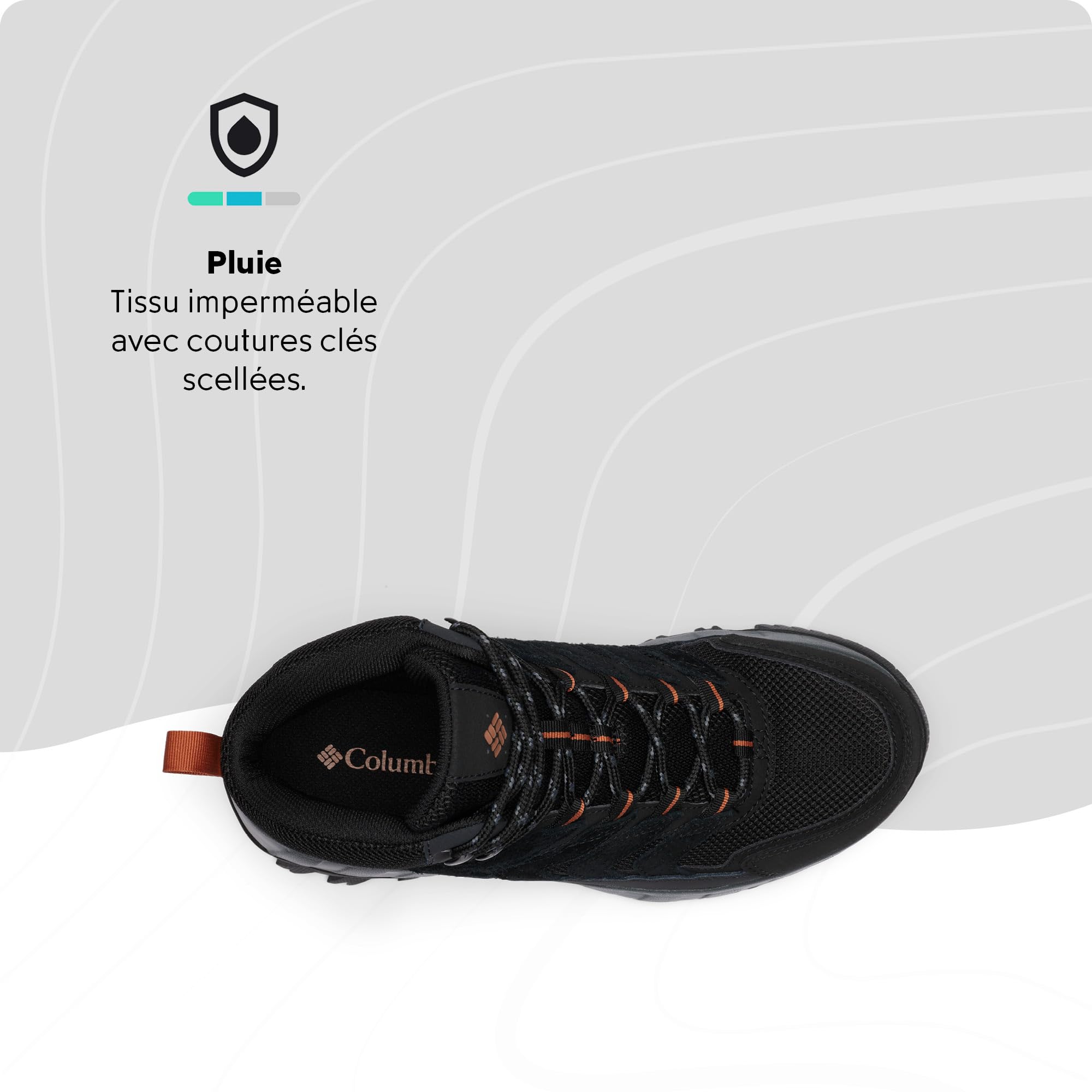 Columbia Chaussures Strata Trail Mid WP, conçues pour résister aux éléments, conception légère comme une plume, construction robuste, amorti exceptionnel, rebond à haute énergie - Hommes