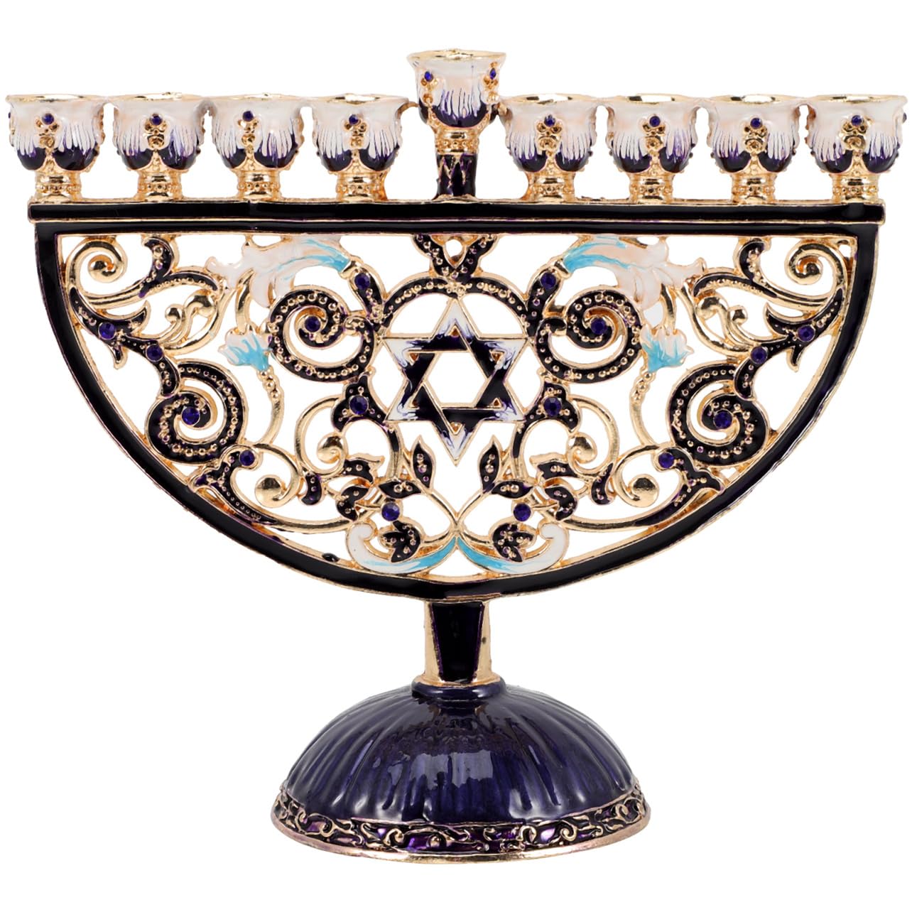 Bougeoir Doré Étoile de David Métal Candélabre Décoration Table Fête