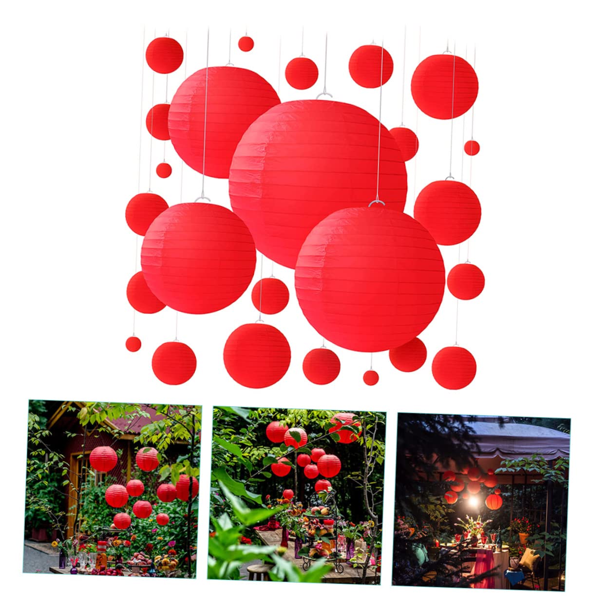 Operitacx 25 Piezas Farolillos Colgantes para Decoración de Bodas Cumpleaños y Fiestas Juego de Lanternas para