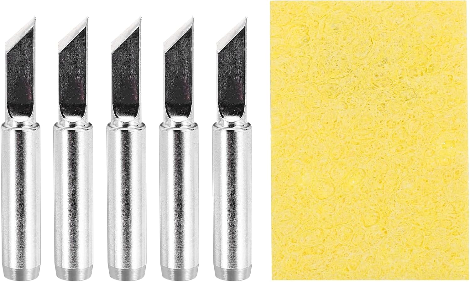 MECCANIXITY Pack of 5 900M Solder Tips Internally Heated Soldering Tips with Cleaning Sponge Pad Replacement Welding Accessories Kit for Electrical Solder Station Tip (900M-T-LK)