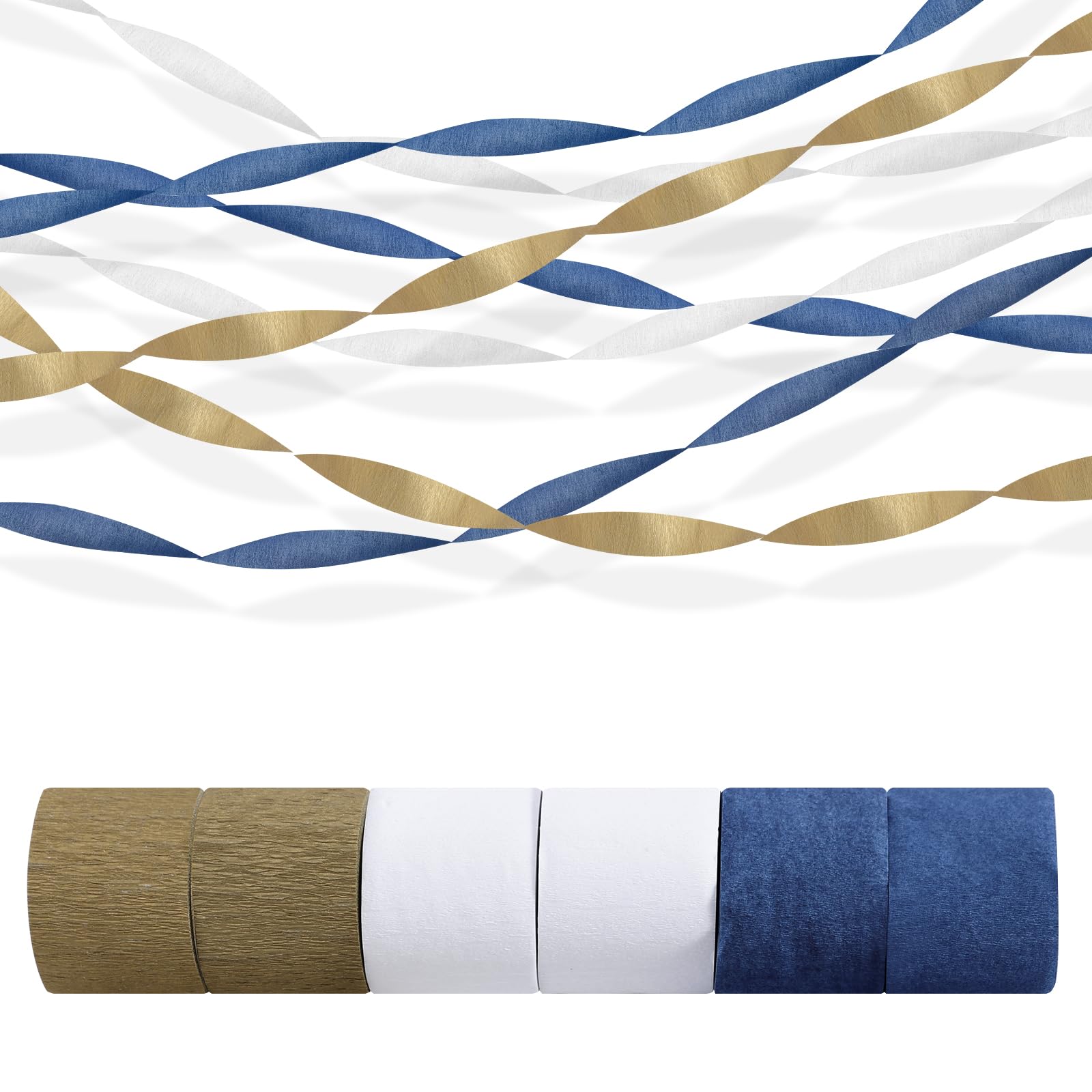 Crepe Paper Streamers 6 Colors 492ft – Party Streamers &amp; Paper Streamers for Birthday Decorations, Bachelorette Party, Baby Shower, Wedding &amp; Bridal Shower Decor, Streamers Party Supplies (Style E)