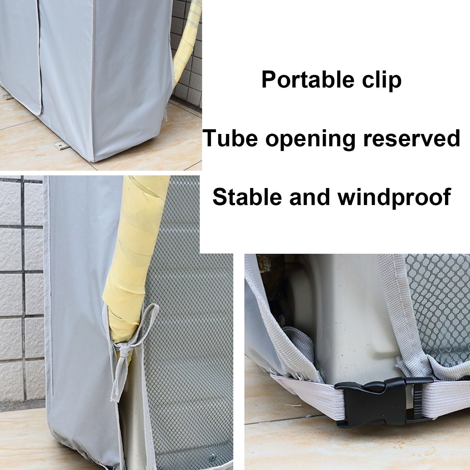 Copertura centrale per condizionatore d'aria, protezione per unità esterna resistente alle intemperie con design flip top e griglia in rete di poliestere