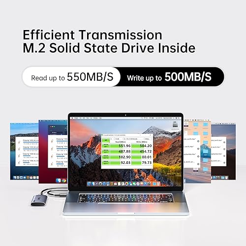 Miniatura 2 de SSK Disco duro externo SSD de 128 GB, SSD portátil de hasta 550 MBs, unidades de estado sólido rápidas, unidad externa USB 3.2 Gen2 para iPhone
