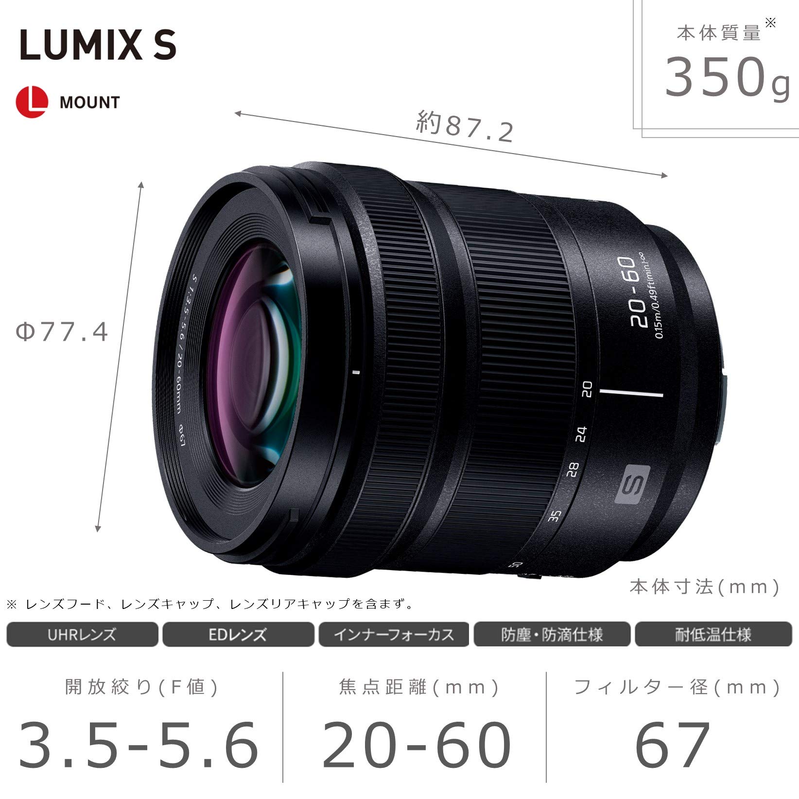 LUMIX 20-60mm レンズ Lマウント Panasonic LUMIX S Series 20-60mm F3 