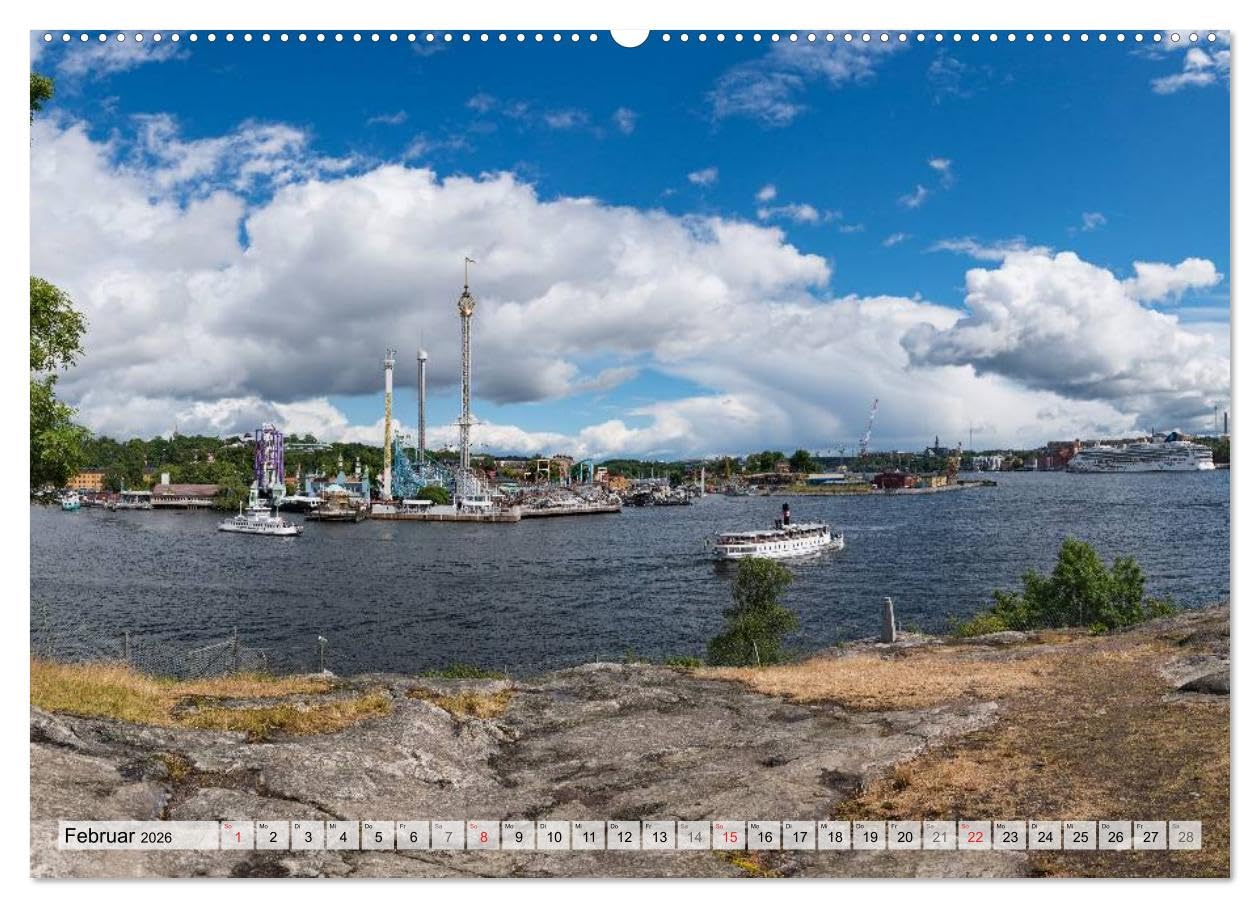 Stockholm an Mittsommer (Wandkalender 2026 DIN A2 quer), CALVENDO Monatskalender: Stockholm im Licht der Mittsommernacht. (CALVENDO Orte)