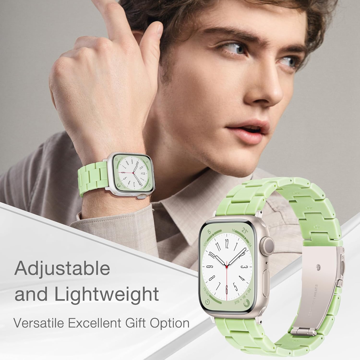 Light House Apple Watch Bands-Fashion Lightweight Resin iWatch Bands for Women Men 38mm/40mm/41mm/42mm(Series 11 10), 49mm/46mm/45mm/44mm/42mm(S 3 2 1), Compatible with Apple Watch Series 11 SE 10 9 8 7 6 5 4 3 Ultra