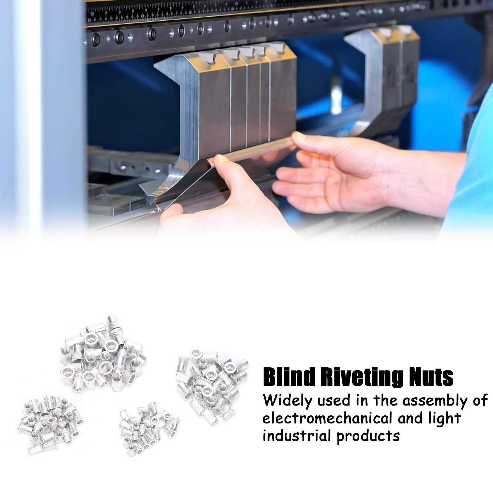 100 stks Blindklinkmoer Aluminium Fastener Platte Kop Schroefdraad Insert Noten Set Hardware Accessoires M4/M5/M6/M8