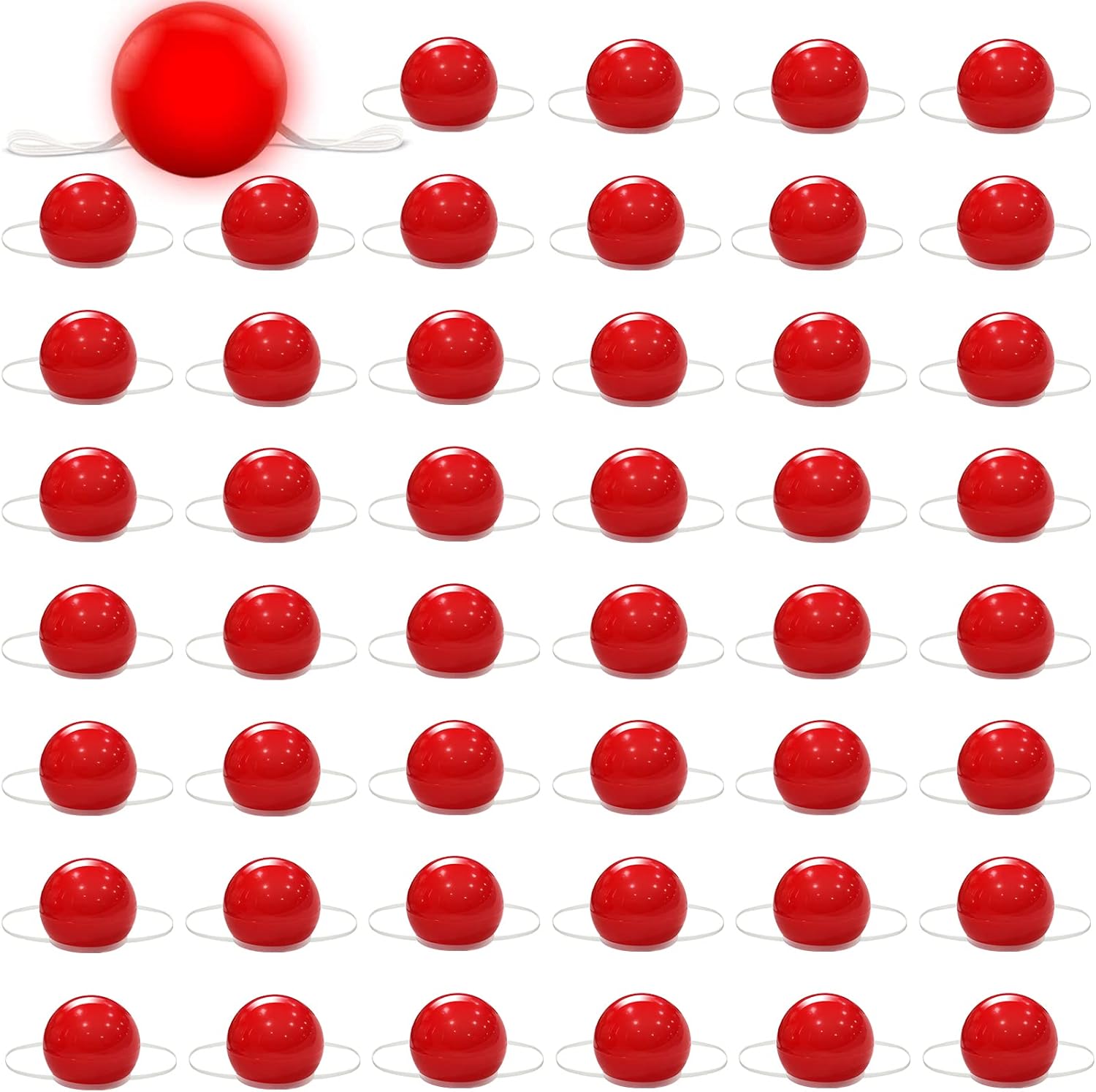 Haull 192 Pcs Bulk Red Clown Noses for Adult Light up Clown Nose Circus Blinking Decor Carnival Costume Accessories Cosplay Party Supplies
