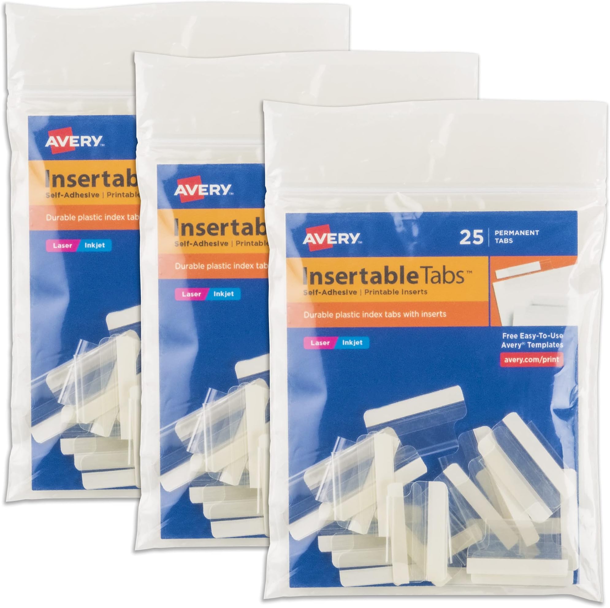 Amazon.com : Avery Index Tabs with Printable Inserts, 1-1/2", Self ...