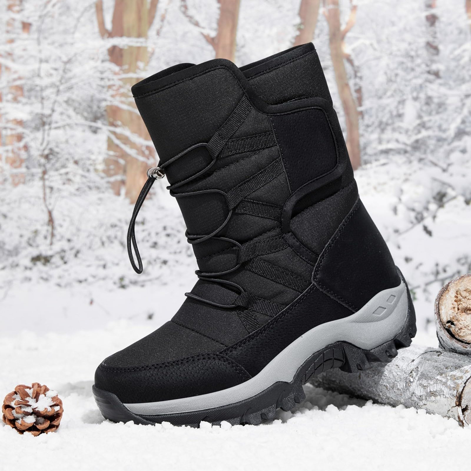 Scarpe Neve Donna Imbottiti Con Fodera Stivali Dopo Sci Antiscivolo Impermeabili Doposci Scarponi Termiche Calde Snow Boots Stivaletti Per All'Acqua Trekkin