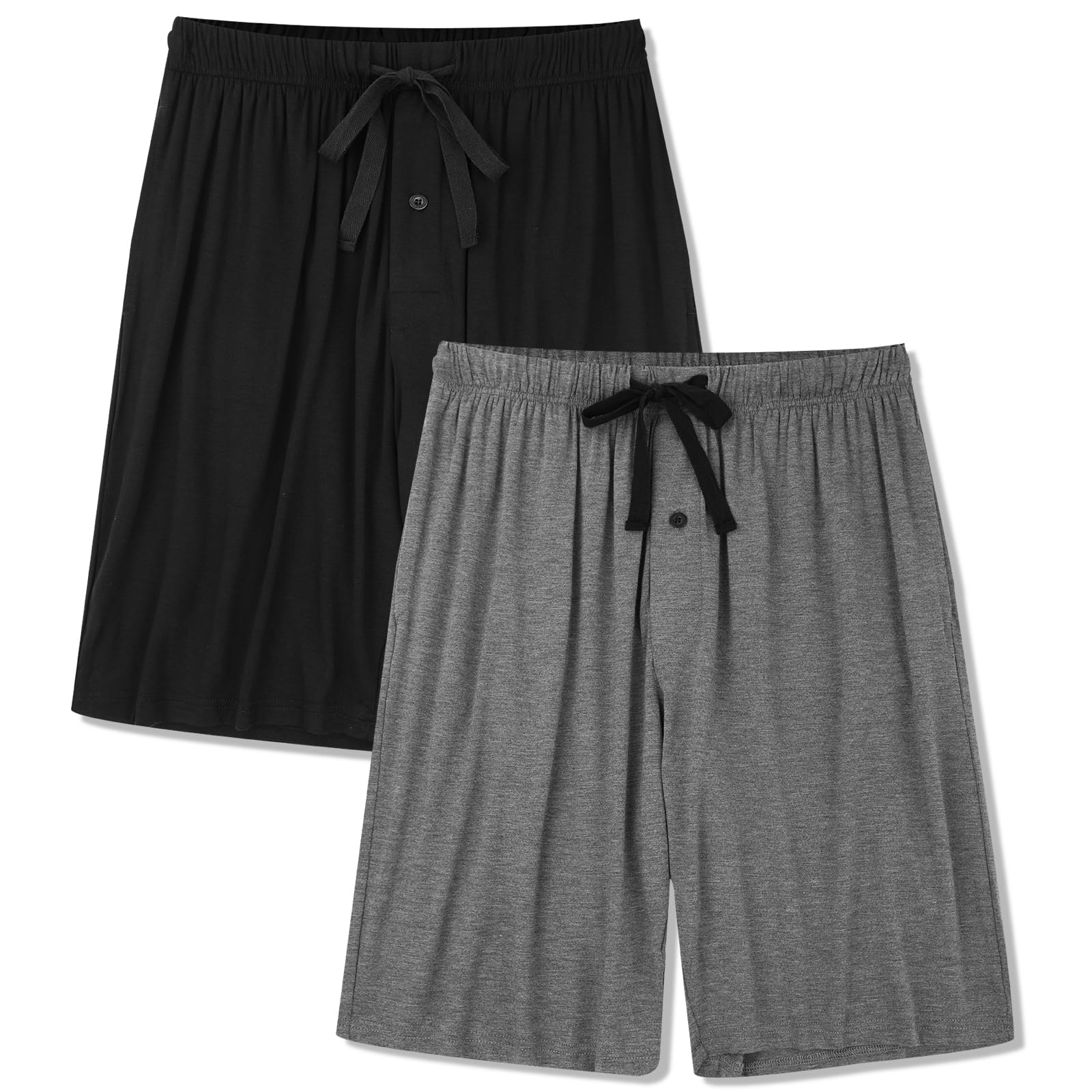 Men's Pajama bottoms Lounge Sleep Shorts Soft Comfortable Breathable Pajamas Shorts with Pockets 2 Pack-image-11