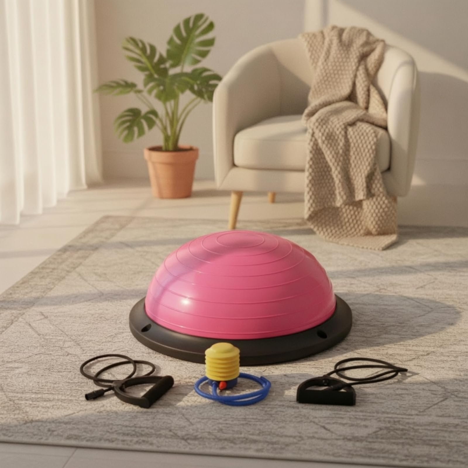Pedana di Equilibrio con Elastici Versatile Cupola di Bilanciamento Compatto Cuscino Propriocettivo per Sportivi