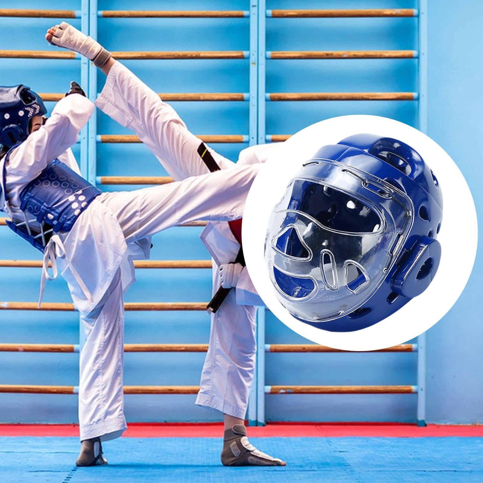 Casco de Karate, Práctico Casco de Taekwondo para Kickboxing, Grappling Y Karate XL Rojo