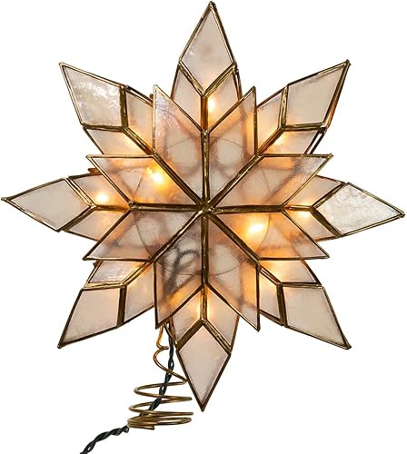 Estrella Kurt Adler para árbol de Navidad con 10 luces transparentes y 1 foco de repuesto.