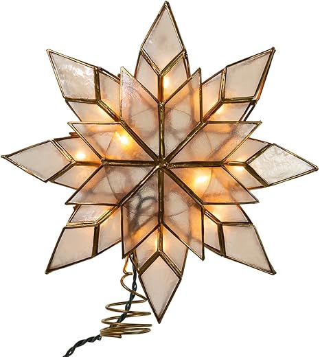 Kurt Adler 8.5-Inch Capiz Star Tree Topper