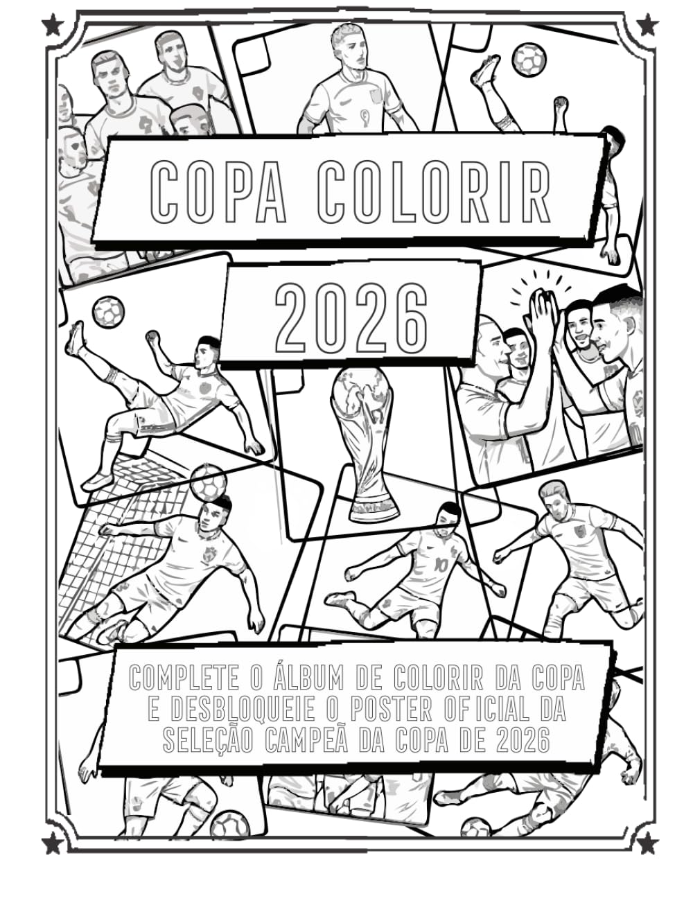 Copa Colorir 2026: Álbum de colorir da Copa do mundo de futebol 2026