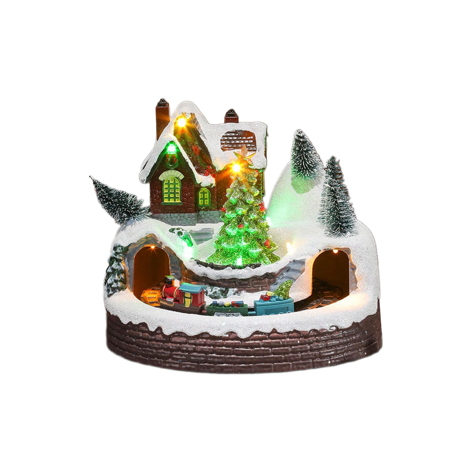 Amazon.co.jp: Xzmzbxzb 繊細なクリスマス回転電車オーナメント 音楽と