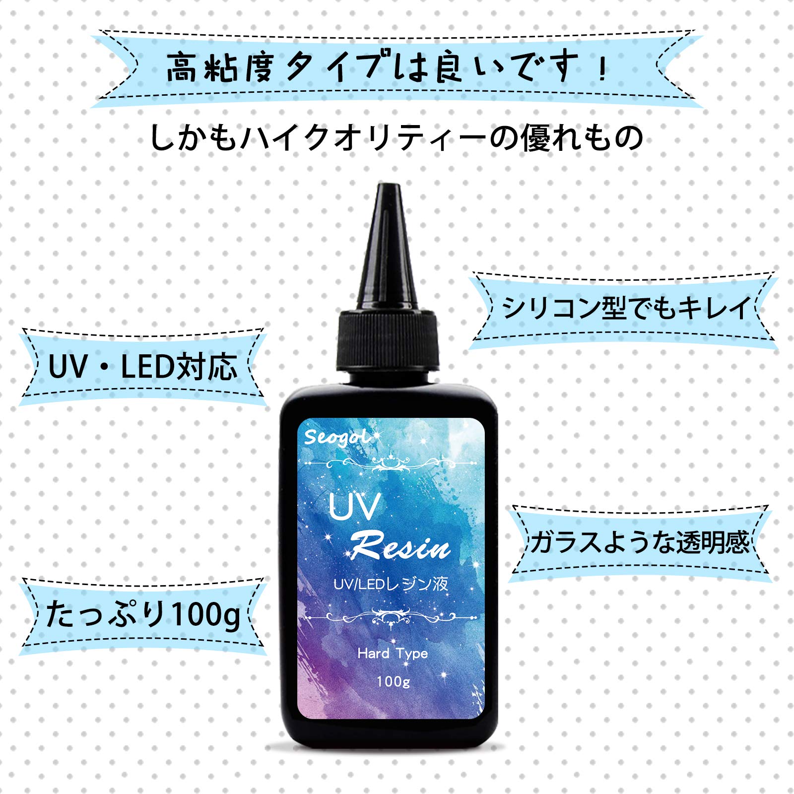 レジン液 無臭&永久クリア❁︎低刺激レジン液フルール100g6本コート剤つき ailes-jp_resin210g