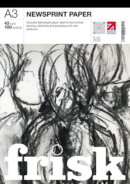 Frisk 23104903 A3 Newsprint Pad, Paper, White, 42 x 30 x 1 cm