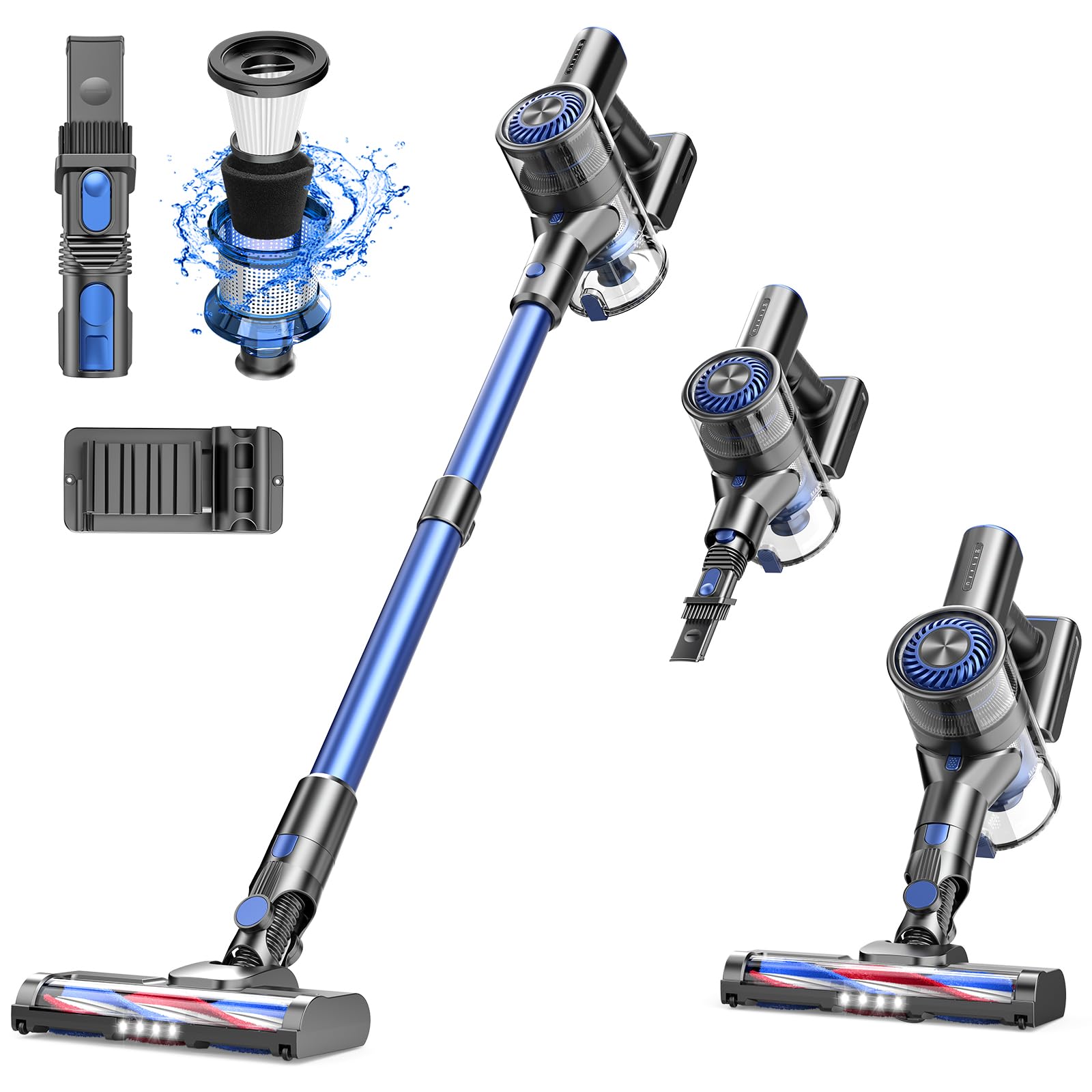 Photo 1 of POGAI Cordless Vacuum Cleaner, Cordless Vacuum with 80000 RPM High-Speed Brushless Motor, 2600mAh Powerful Lithium Batteries, 5 Stages High-Efficiency Filtration, Up to 40 Mins Runtime