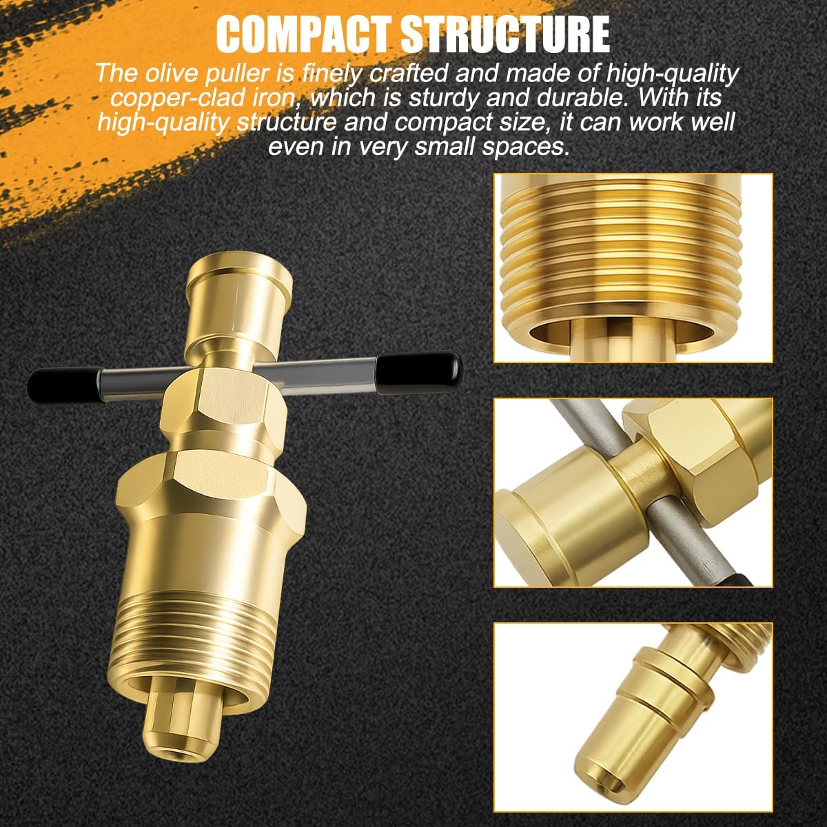 Bittwee Pipe Olive Remover Puller Tool, Corrosion-Resistant Compression Sleeve Puller for Brass Pipe with Diameters of NPT 1/2" & 3/4", Plumber Compression Ring Ferrule Removal Tool