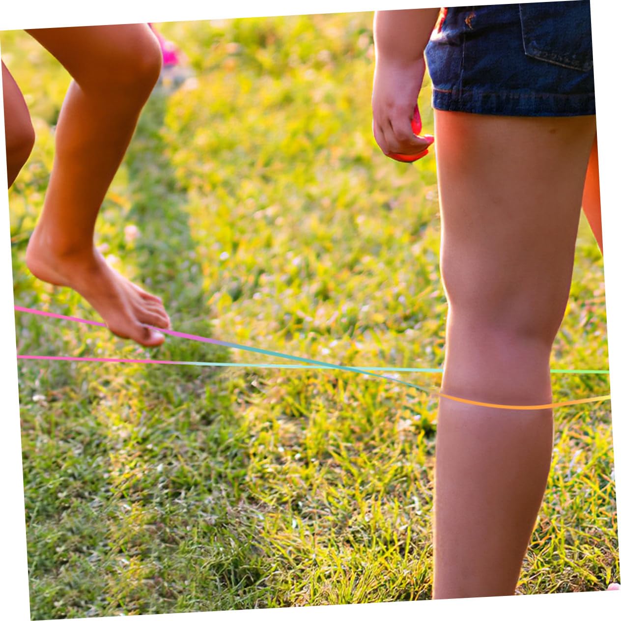 2 Piezas Bandas Elásticas de Salto para Cuerda Saltarina Colorida y Resistente Juguetes Deportivos Portátiles para Ejercicio Infantil y Actividades al Aire