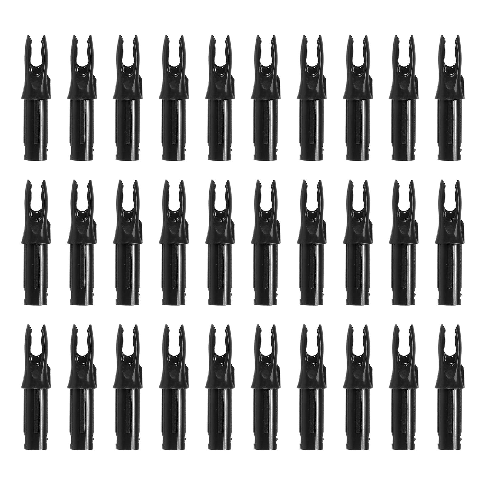 PATIKIL Archery Arrows Nocks 6.2mm, 30 Pack Plastic Insert Arrow Nock Replacement Arrow Tails for Hunting Shooting Compound Recurve Bow, Black