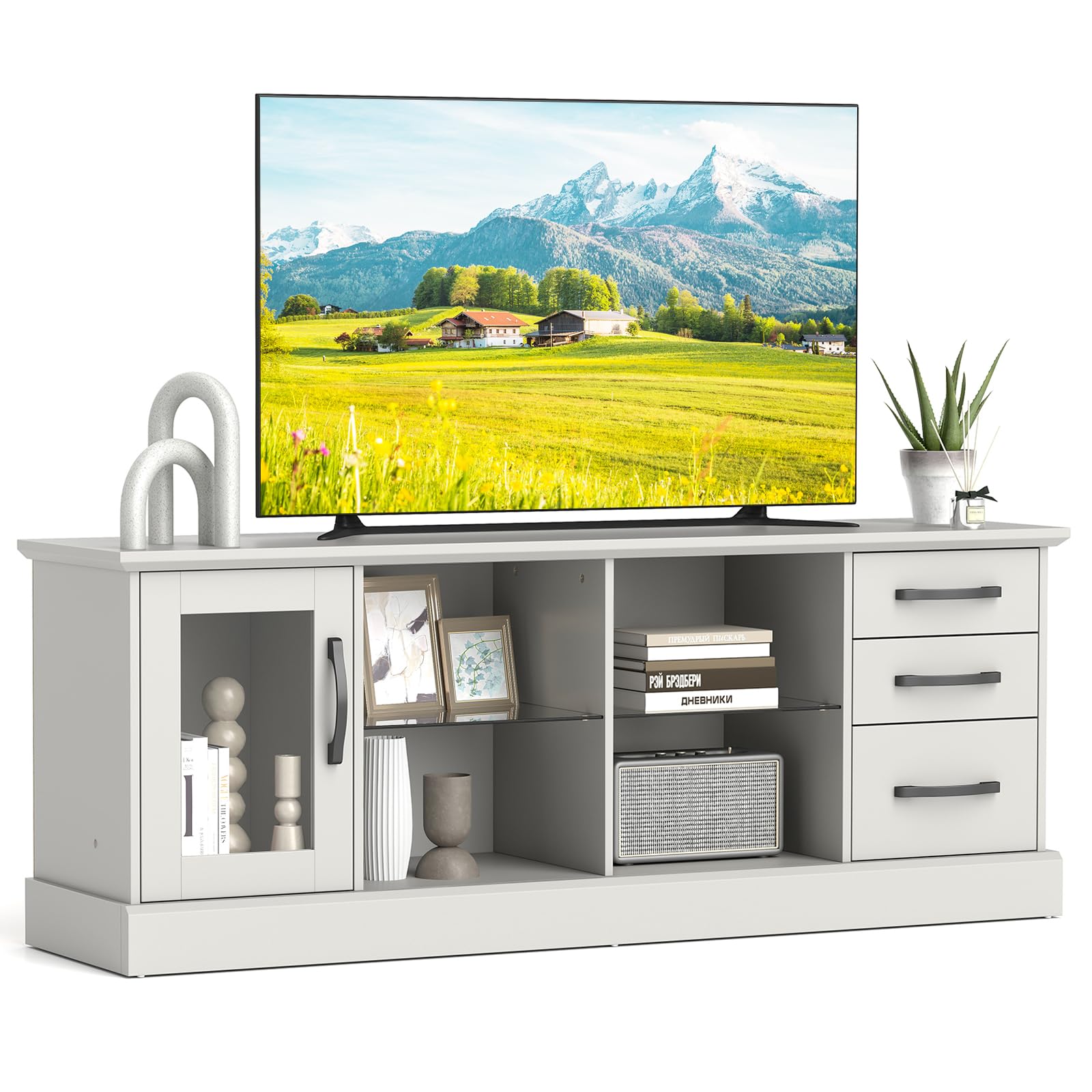 Amazon.com: Giantex Farmhouse TV Stand for 73 Inch TV, Wood TV