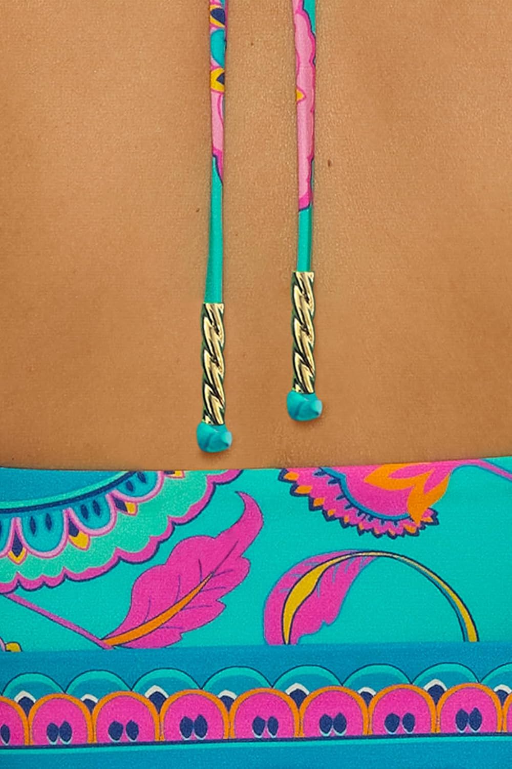 Trina Turk Womens Mykonos Tankini Bikini Top, Adjustable, Tie Back, Swimwear Separates for Women