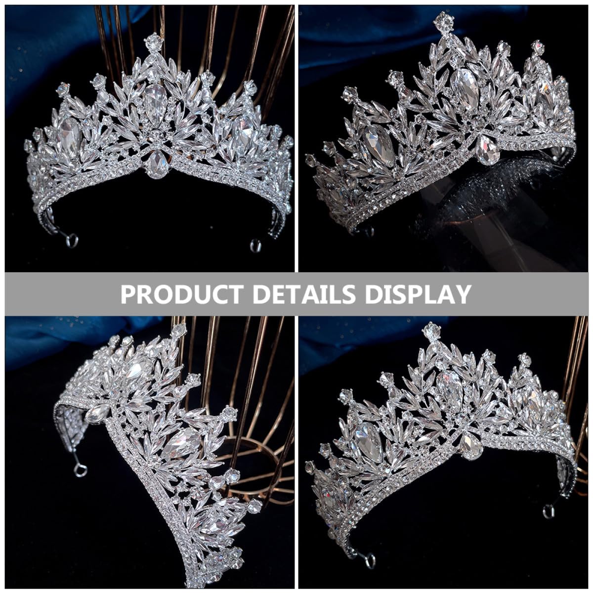 Tiara de Novia para Boda Gemas de Imitación Plateada, Accesorio Cabello de Mujer y Niña, Ligera y Elegante para Eventos Nupciales y Celebraciones Obsequios