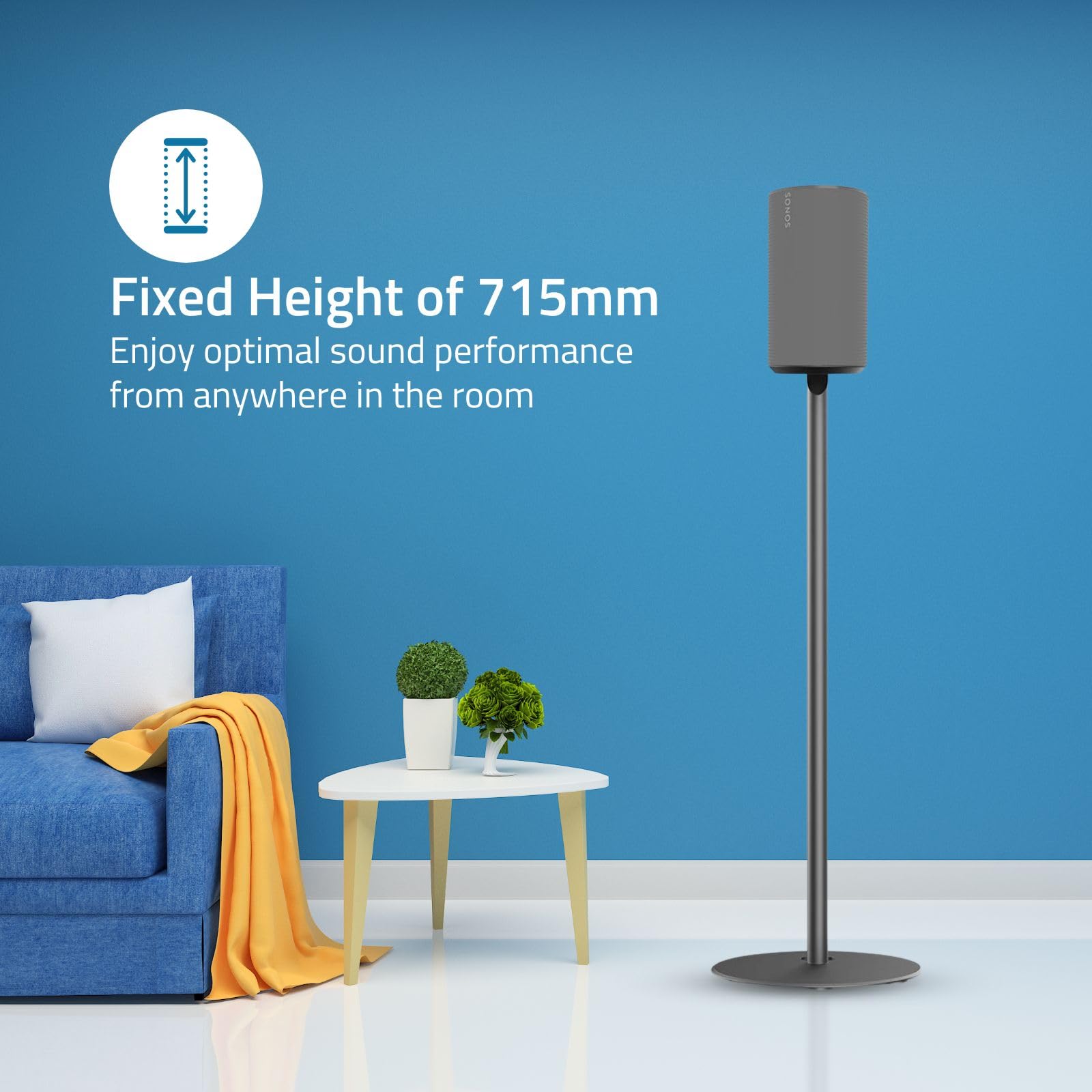 NEDIS Uchwyt głośnikowy – kompatybilny z: Sonos Era100 – stojak – 3 kg – stały – ABS/metal – czarny