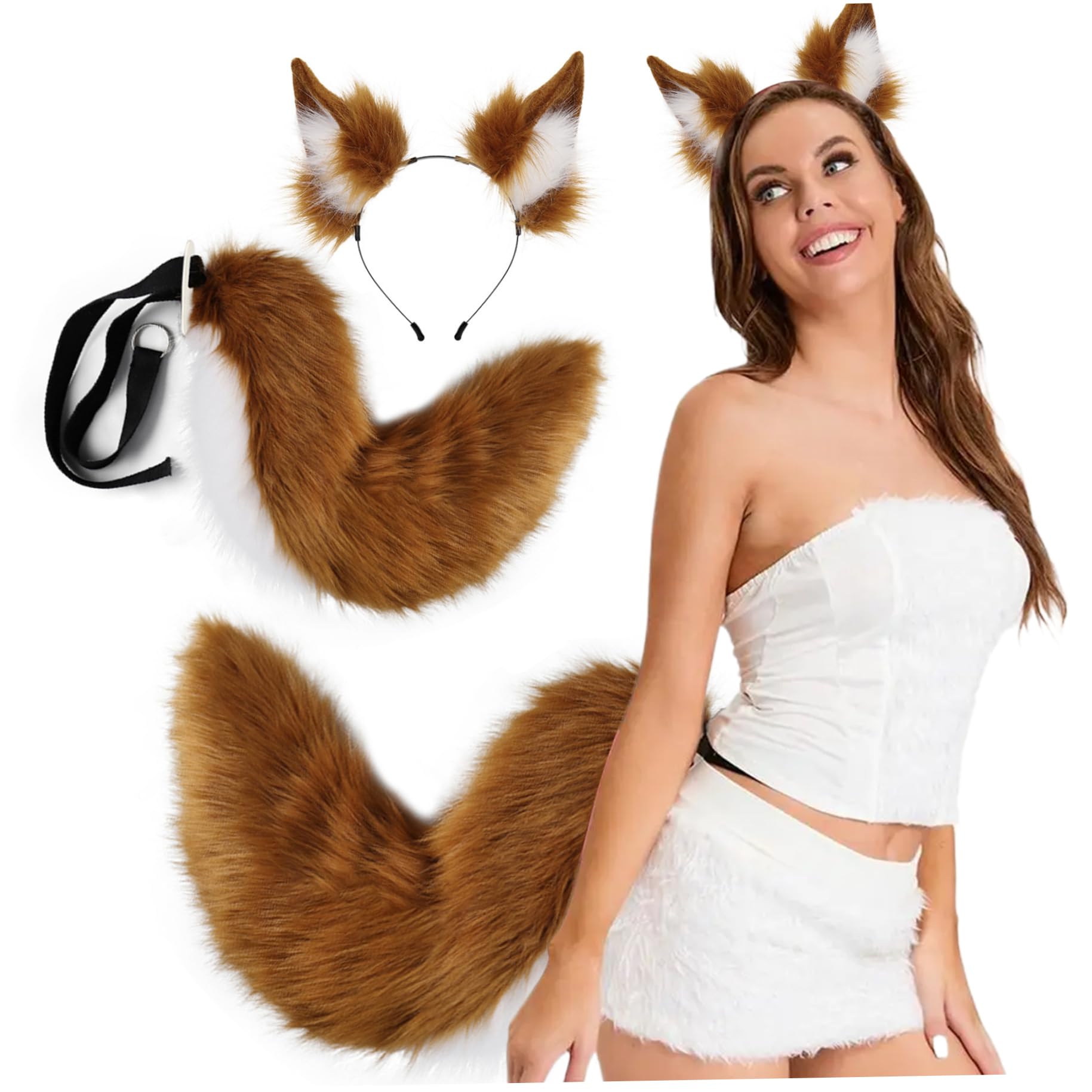 Orejas y de, 2 piezas de diadema y de peludo sintético para disfraz de Halloween